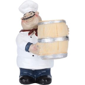 Resin Chef Statue, Toothpick Holder, Tooth Pick Holder Dispensers Nordic Figurine Figures Model Restaurant Tabletop Case Organizer Decoration Craft for Counter Bistro Kitchen Ornament