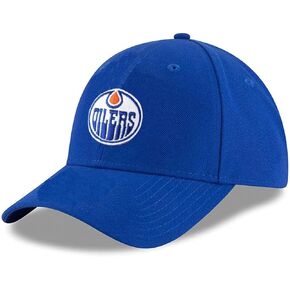 Outerstuff Edmonton Oilers Youth Boys Girls Size Team Logo Adjustable Strapback Hat, Blue