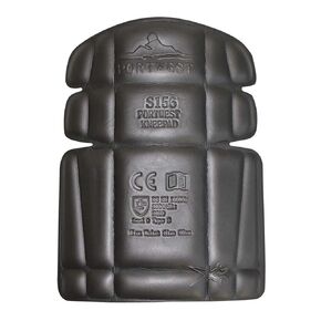Portwest S156 High Density EVA Cushioning Fitted Protective Safety Work Knee Pad, Black, One Size