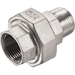 MECCANIXITY Pipe Fitting Union 3/4PT Male x 3/4PT Female Thread 304 Stainless Steel Hex Head Adapter for Home Industrial Factory, Silver