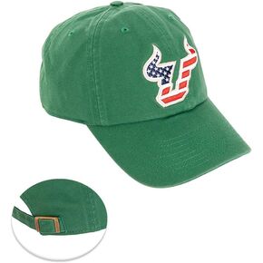 قبعة بيسبول جامعة صبار الصحراء بجنوب فلوريدا USF Bulls ذات حواف مطرزة، قبعة بحزام قماشي قابل للتعديل للبالغين (نمط C) أخضر