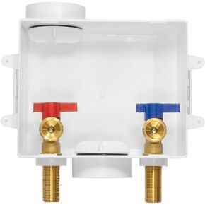 EFIELD Washing Machine Outlet Box with Center Drain, 1/2 inch x 3/4 inch MHT (1/2" Inch Sweat Connection MIP) with Water Hammer Arrestor