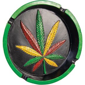 6.5" Leaf Polystone Ashtray by Fujima Ashtray for Outdoor/Indoor/Patio/Home Decor Use Ash Holder for Smokers Cigarettes Unique Ashtray Length 6.5 x 6 Height
