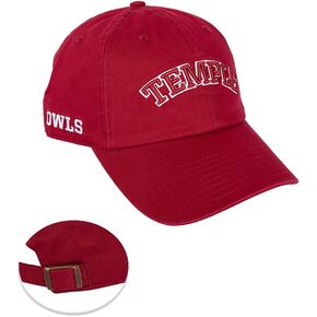 Desert Cactus Temple University Baseball Hat TU Owls Brimmed Embroirderd Hats Cap Adjustable Cloth Strap Adult (Style F) Red