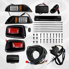 LED Headlight Tail Light Kit, Upgrade Golf Cart LED Light Compatible with EZGO TXT Golf Carts 1996-2013 12V Street Legal Light Kit with Turn Signal Wire Harness