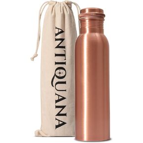 34 Oz Pure Copper Water Bottle – Leak-Proof Hammered Design with Tumbler, Carrying Bag & Smooth Finish Decorative – Copper Water Bottle