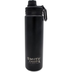 Hot or Cold Vacuum Insulated Stainless Steel 22 oz Water Bottle for Fishing Camping or Hiking (Matte Black)