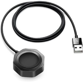 شاحن ساعة قصيرة متوافق مع شاحن ساعة أبل، كابل Powerhugs USB للشحن اللاسلكي متوافق مع الساعة 9/8/7/6/SE2/SE/5/4/3/2 (0.78 قدم/24 سم) كابل قصير - أسود