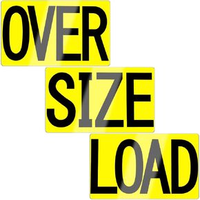 Newwiee 2 Sets 6 Pcs Oversize Load Signs for Trucks, Magnetic over Size Load Sign Oversized Magnet Warning Signs for Vehicle Safety Car Moving Pedestrian Trailer Safe Hauling, 12 x 60 Inch, Yellow