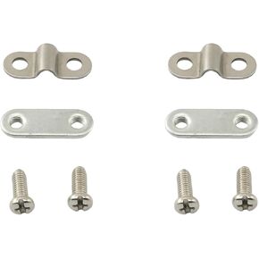 4 Sets Bicycle Mudguard Leg Fixing Plate Stainless Steel Leg Fixing Clamp with Slot Plate Screws for Fixing Bicycle Fender Support Pole