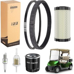 10L0L Golf Cart Drive & Starter Belt and Tune Up Kit for EZGO TXT&RXV 2008-2011 Gas Carts with Kawasaki Motor,OEM# 618630, 606138