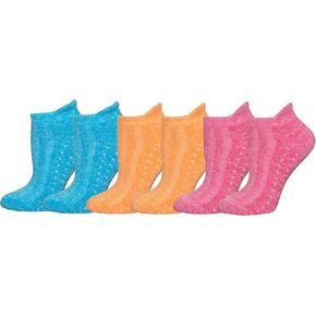 Wilson Women's 6 Pack Low Cut Golf Socks, Pink/Orange/Turquoise