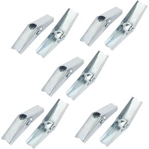 uxcell 1/2-inch Dia Female Thread Spring Loaded Hollow Wall Anchor Toggle Wing Nut 10pcs