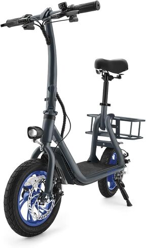 Jetson Ryder Electric Scooter, Twist Throttle, Adjustable Seat, Foldable Handlebar, Headlight, Rear Basket, 12 inch Wheels, Ages 12+ in Saudi Arabia