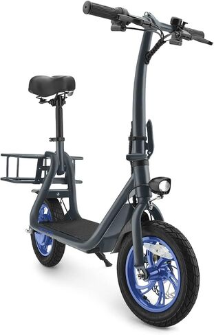 Jetson Ryder Electric Scooter, Twist Throttle, Adjustable Seat, Foldable Handlebar, Headlight, Rear Basket, 12 inch Wheels, Ages 12+ in Saudi Arabia