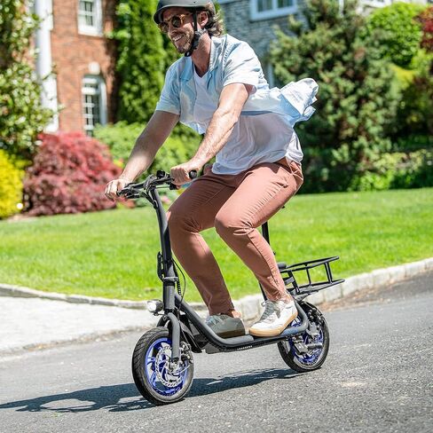Jetson Ryder Electric Scooter, Twist Throttle, Adjustable Seat, Foldable Handlebar, Headlight, Rear Basket, 12 inch Wheels, Ages 12+ in Saudi Arabia