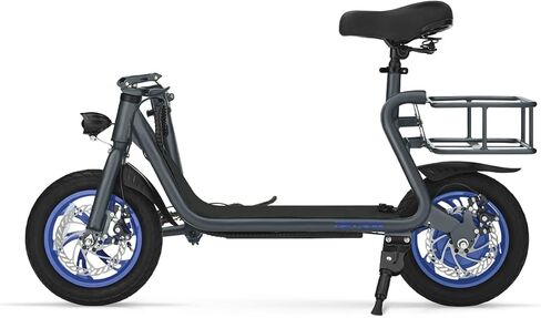 Jetson Ryder Electric Scooter, Twist Throttle, Adjustable Seat, Foldable Handlebar, Headlight, Rear Basket, 12 inch Wheels, Ages 12+ in Saudi Arabia