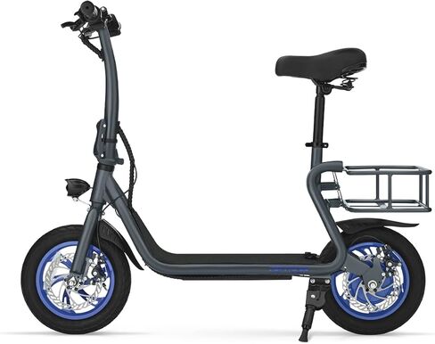 Jetson Ryder Electric Scooter, Twist Throttle, Adjustable Seat, Foldable Handlebar, Headlight, Rear Basket, 12 inch Wheels, Ages 12+ in Saudi Arabia