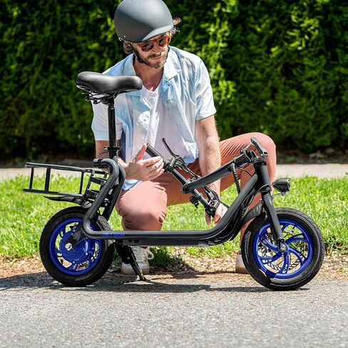 Jetson Ryder Electric Scooter, Twist Throttle, Adjustable Seat, Foldable Handlebar, Headlight, Rear Basket, 12 inch Wheels, Ages 12+ in Saudi Arabia