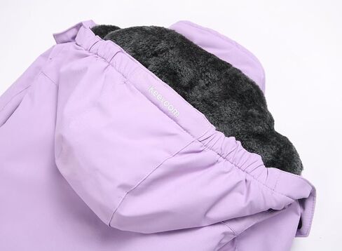 Keevoom Girl's Ski Jacket Winter Warm Thick Snow Coat Windproof Kids Outdoor Hooded Jackets in Kuwait