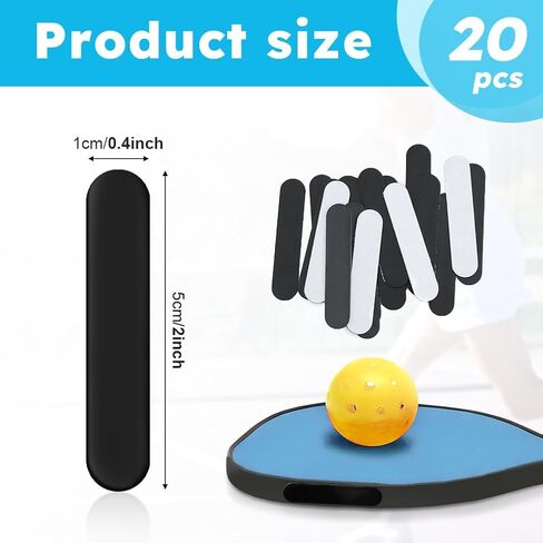 20Pcs Pickleball LeadTape BlackLead Tape Weighted AdhesiveLead Strips for Paddle Power 3gLead Tape for Paddle Edge Guard Increase Power and Swing Speed(Black,Size:2x0.4inch) in Saudi Arabia