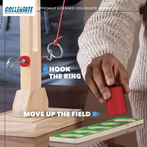 Wild Sports NCAA Wooden Ring Swing Battle - Head-to-Head Ring Toss Hook & Ring Game for College Football Fans in Kuwait