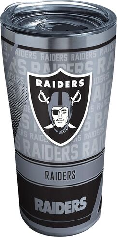 كوب Tervis ذو الجدران الثلاثية NFL Las Vegas Raiders Edge المعزول يحافظ على المشروبات باردة وساخنة، 20 أونصة، من الفولاذ المقاوم للصدأ، 30 أونصة سائلة in Saudi Arabia