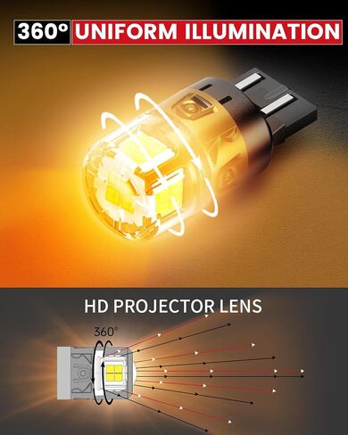 LASFIT L2 7440 7443 LED Bulbs Red Brake Light Bulb Tail Lights, 2024 Upgraded 500% Brighter T20 7441 7444 W21W LED Lamps with Projector Lens Replacement for Tail lights Stop Lights, 2pcs in Kuwait