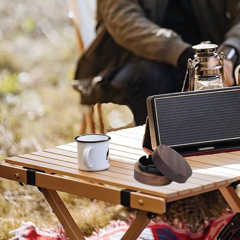 Wooden Ashtray with Lid for Smokers, Stainless Steel Liner Ash Tray Windproof Ashtrays Odorless Smoking Holder for Smokers Outside Patio Home Office Desktop Tabletop Car Indoor Parties(Black) in Kuwait