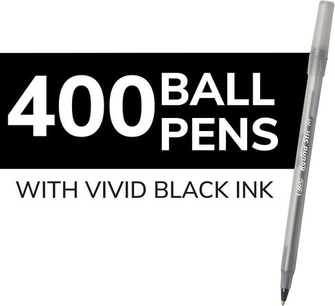 BIC Round Stic Xtra Life Ball Pen, Medium Point (1.0mm), Assorted Colors, 240-Count in Saudi Arabia