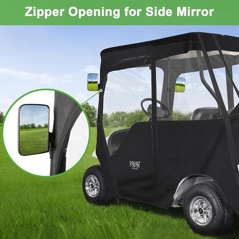 10L0L Golf Cart Deluxe Enclosure for EZGO TXT & RXV 2 Passenger, 4-Sided Clear PVC Window Rain Cover with Zipper Entry, Black in Saudi Arabia