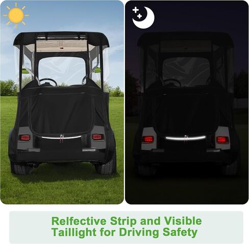 10L0L Golf Cart Deluxe Enclosure for EZGO TXT & RXV 2 Passenger, 4-Sided Clear PVC Window Rain Cover with Zipper Entry, Black in Saudi Arabia