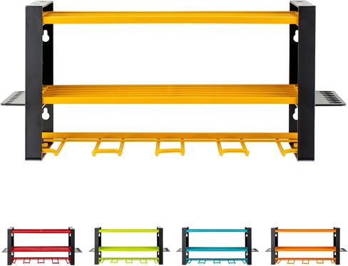 Toolganize Power Tool Organizer Wall Mount - Cordless Tool Storage - No Stress No Clutter - Power Tool Rack - Drill Storage for Shed & Garage Organization Pegboard Accessories Holder - Utility - Red in Saudi Arabia