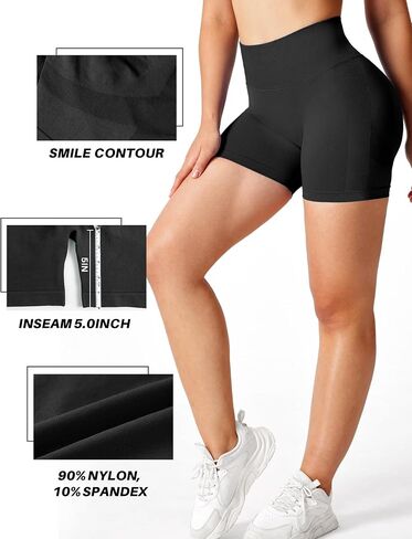 Buauty Womens 5" Scrunch Butt Lifting Shorts Workout Gym High Waisted Tummy Control Seamless Booty Yoga Biker Shorts in Saudi Arabia