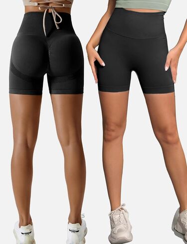 Buauty Womens 5" Scrunch Butt Lifting Shorts Workout Gym High Waisted Tummy Control Seamless Booty Yoga Biker Shorts in Saudi Arabia