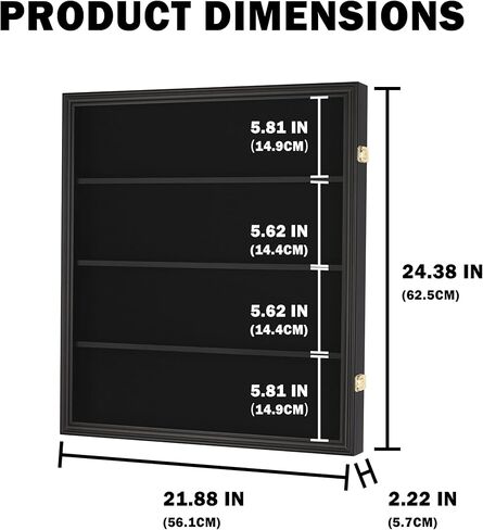 DisplayGifts Pro UV 24 Graded Sports Card Display Case for Football Baseball Basketball Hockey Comic Trading Cards (Black Finish) in Saudi Arabia