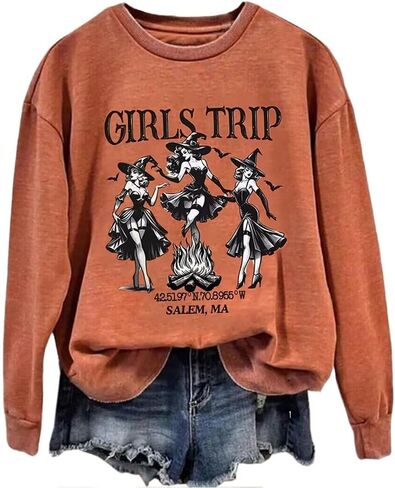 Girls Trip Salem Sweatshirt for Women Witches Vintage Salem Witch Shirts Time To Get Wicked Pullover in Saudi Arabia