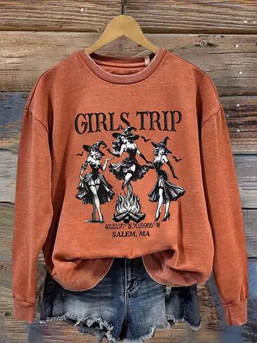 Girls Trip Salem Sweatshirt for Women Witches Vintage Salem Witch Shirts Time To Get Wicked Pullover in Saudi Arabia