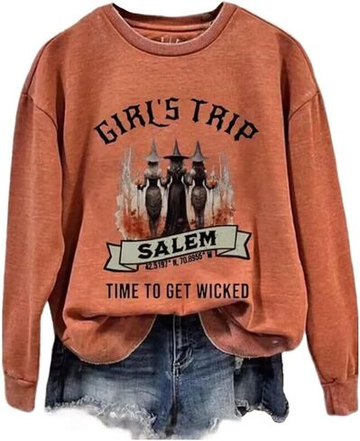 Girls Trip Salem Sweatshirt for Women Witches Vintage Salem Witch Shirts Time To Get Wicked Pullover in Saudi Arabia