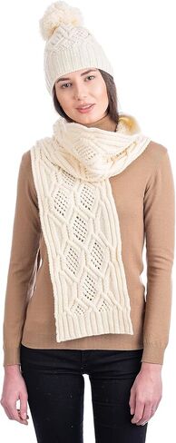 مجموعة هدايا SAOL 100% من صوف ميرينو ST Patricks قبعة ووشاح للنساء in Kuwait