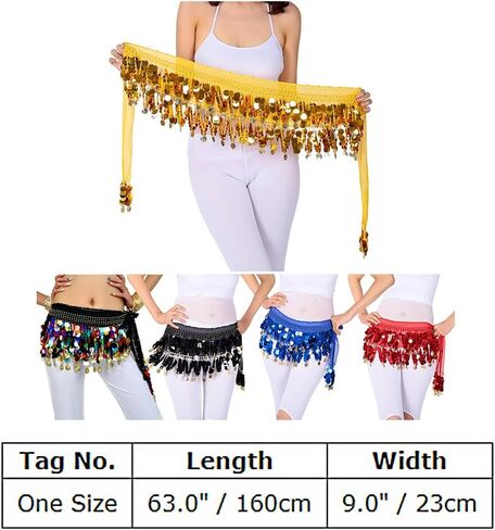 AFAVOM عملات من الترتر وشاح الورك للرقص الشرقي للنساء هامش شرابات تنّورة ملفوفة شبكة تنورة قبلية حزام لمهرجان الأداء in Kuwait