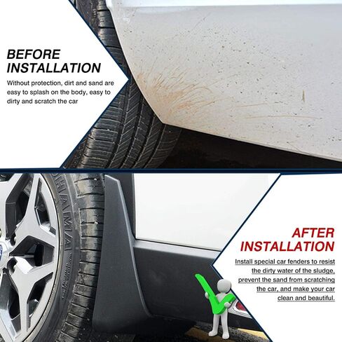 Powerty مخصص مناسب لألواح الطين Toyota RAV4 2024 2023 2022 2021 2020 2019 واقيات الرذاذ المصبوبة غطاء حاجز أمامي وخلفي أسود ABS 4 قطع مجموعة ملحقات هجينة (غير مناسبة لـ 2021 RAV4 Prime) in Saudi Arabia
