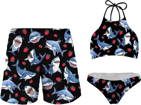 Couples Matching Swimsuit Bikini 2 Piece Set Beach Bathing Suit Summer Swimwear in Saudi Arabia