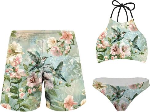 Couples Matching Swimsuit Bikini 2 Piece Set Beach Bathing Suit Summer Swimwear in Saudi Arabia