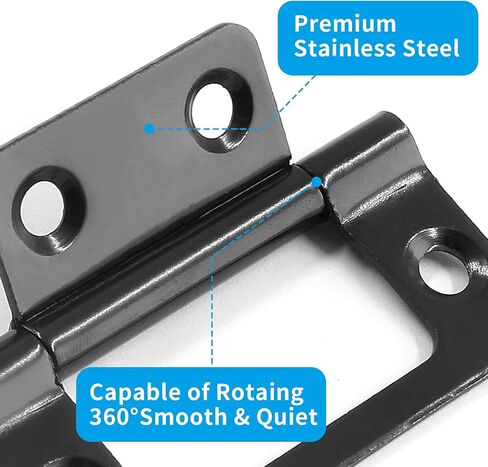 Biaungdo 6 Pcs Non-Mortise Door Hinges, 2 inch x 1 inch Bifold Butt Cabinet Hinges Vintage Furniture Hardware Antique Door Hinge with Screws for Door, Windows, Cabinet, Cupboard(White Nickel) in Saudi Arabia
