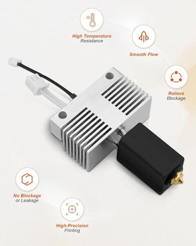 مجموعة Hotend Hot End مناسبة لملحقات الطابعة Neptune 4 Plus/4 Max ثلاثية الأبعاد، كتلة سخان طارد رأس الطباعة مع فوهات وغطاء سيليكون in Kuwait