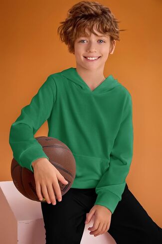 Haloumoning Boys Fashion Hoodies Kids Long Sleeve Hooded Sweatshirts with Kangaroo Pocket 5-14 Years in Saudi Arabia