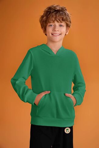 Haloumoning Boys Fashion Hoodies Kids Long Sleeve Hooded Sweatshirts with Kangaroo Pocket 5-14 Years in Saudi Arabia