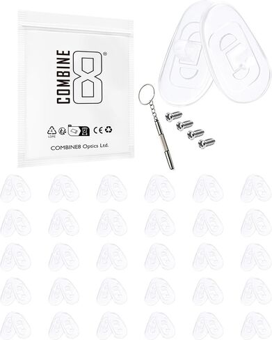 Eyeglass Nose Pads, 6 Pairs Clear Teardrop-Shape Soft Silicone Anti-Slip Glasses Nose Pad with 1Pc Screwdrivers & 4Pcs Screws for Wingback SQ/Conductor 8 OO4107 Sunglasses in Saudi Arabia