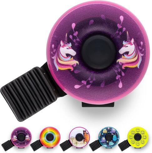Bicycle Bell for Children - Pink with Unicorn - Bell Ideal for Children's Bike, Bicycle and Balance Bike - Great Designs for Girls and Boys in Saudi Arabia